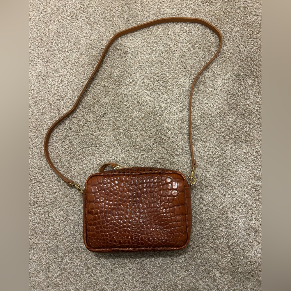 Clare V MIDI Sac Cuoio Croco